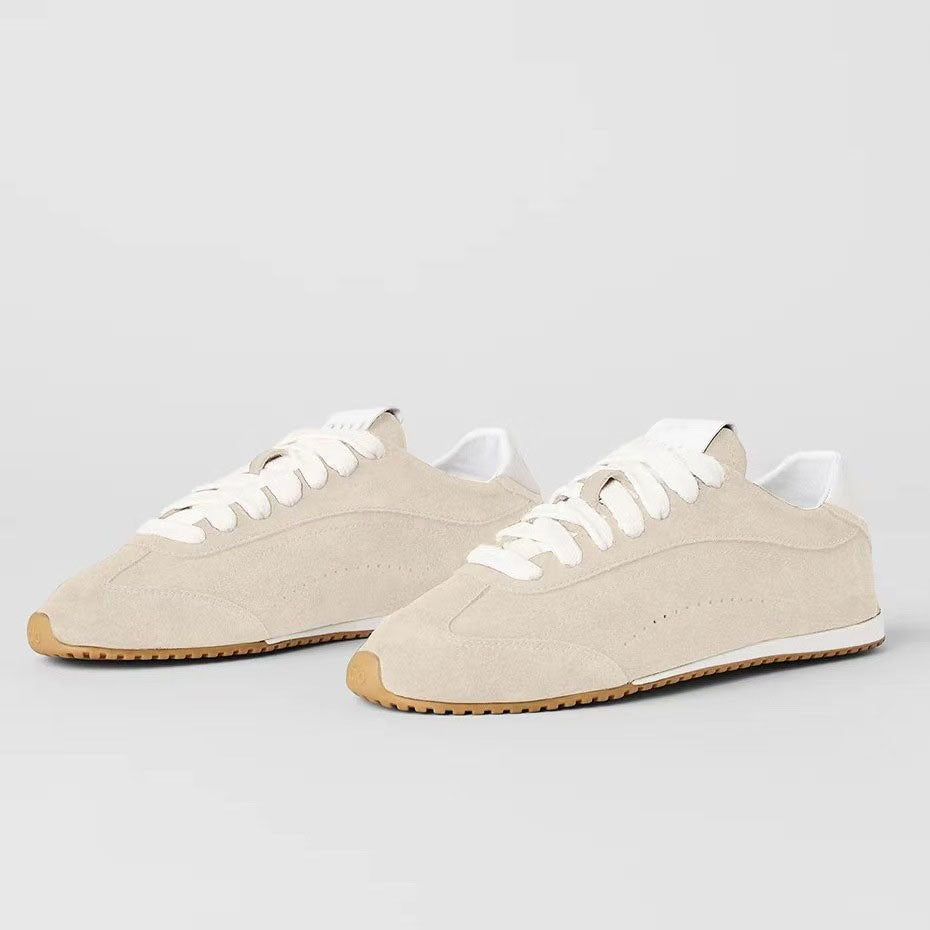 Women's new sports and leisure shoes suede low-cut thin-soled sneakers