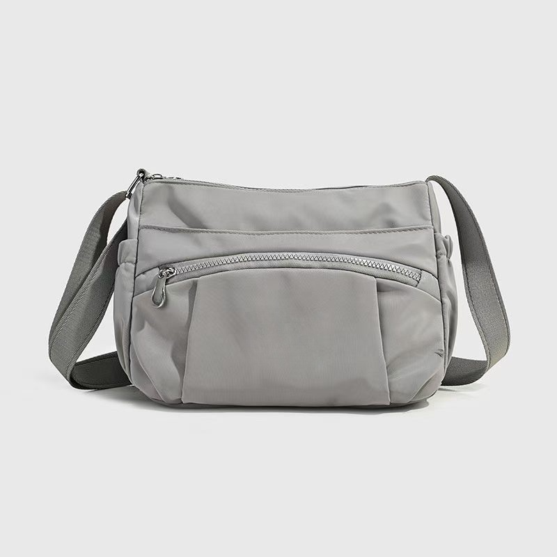 Women's new Joker leisure double zipper design shoulder crossbody bag