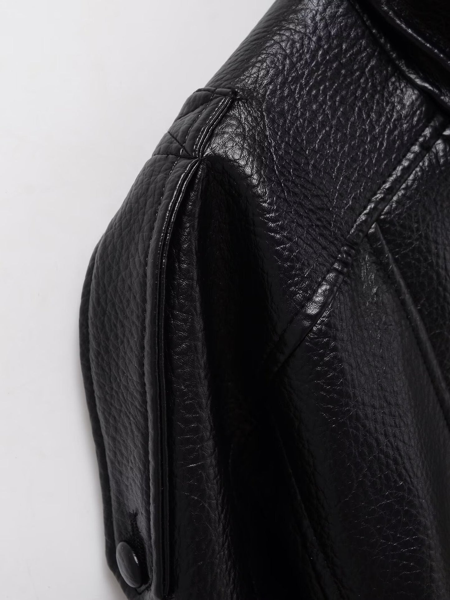 Women's casual stand collar Faux Leather jacket Coat