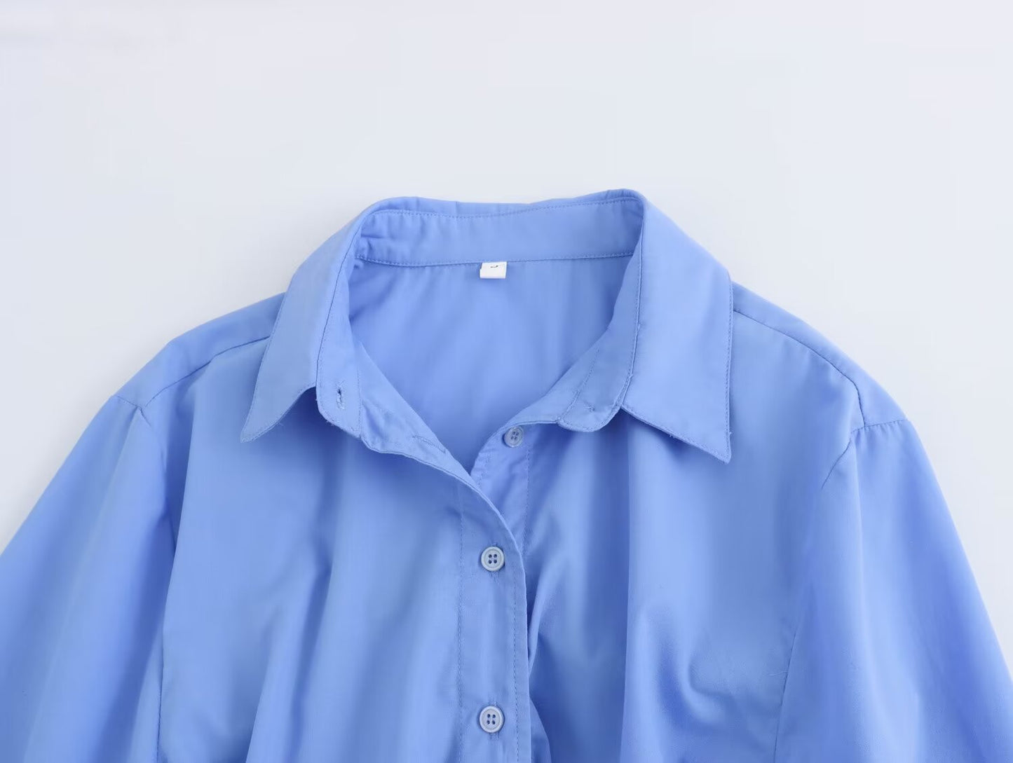 Women's bow decoration casual poplin shirt