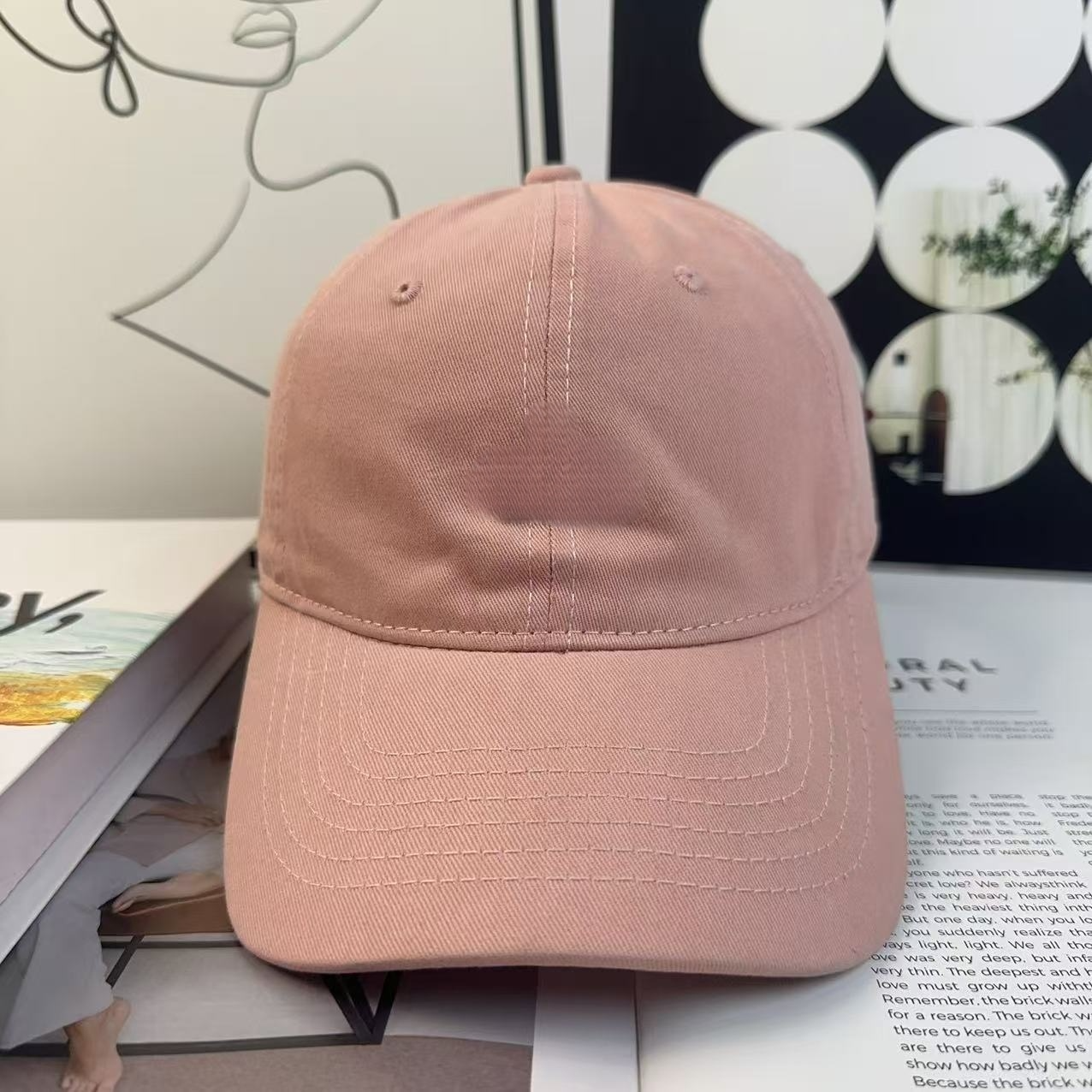 Men's and Women's Casual Joker Three-dimensional Letters Baseball Cap Big Head Wai Outdoor Cap.