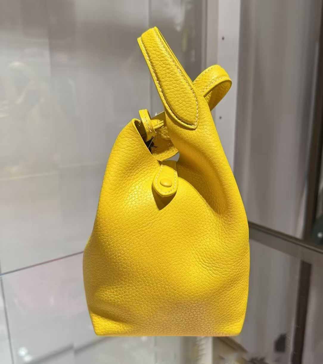 Women's new bucket bag lychee grain cowhide hand bill shoulder crossbody bag