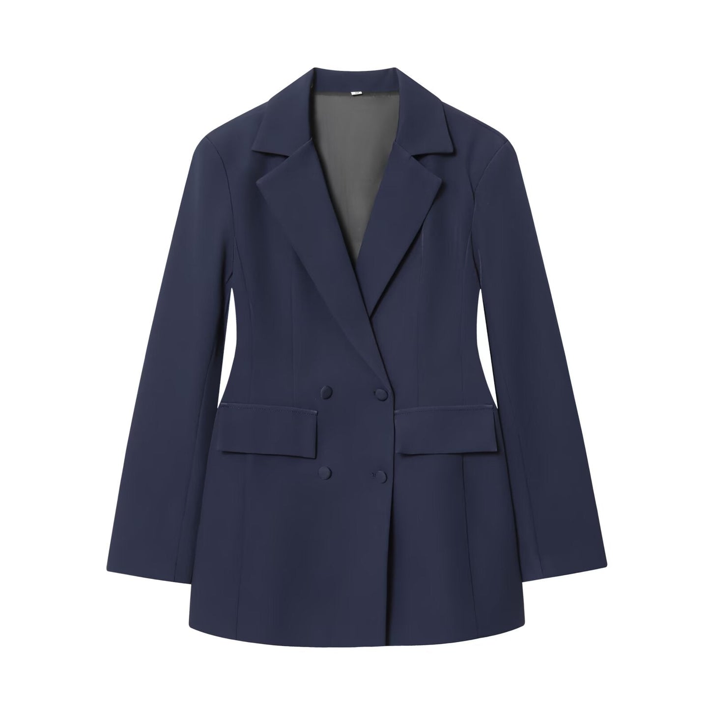 Women's solid slim double breasted Blazer Coat