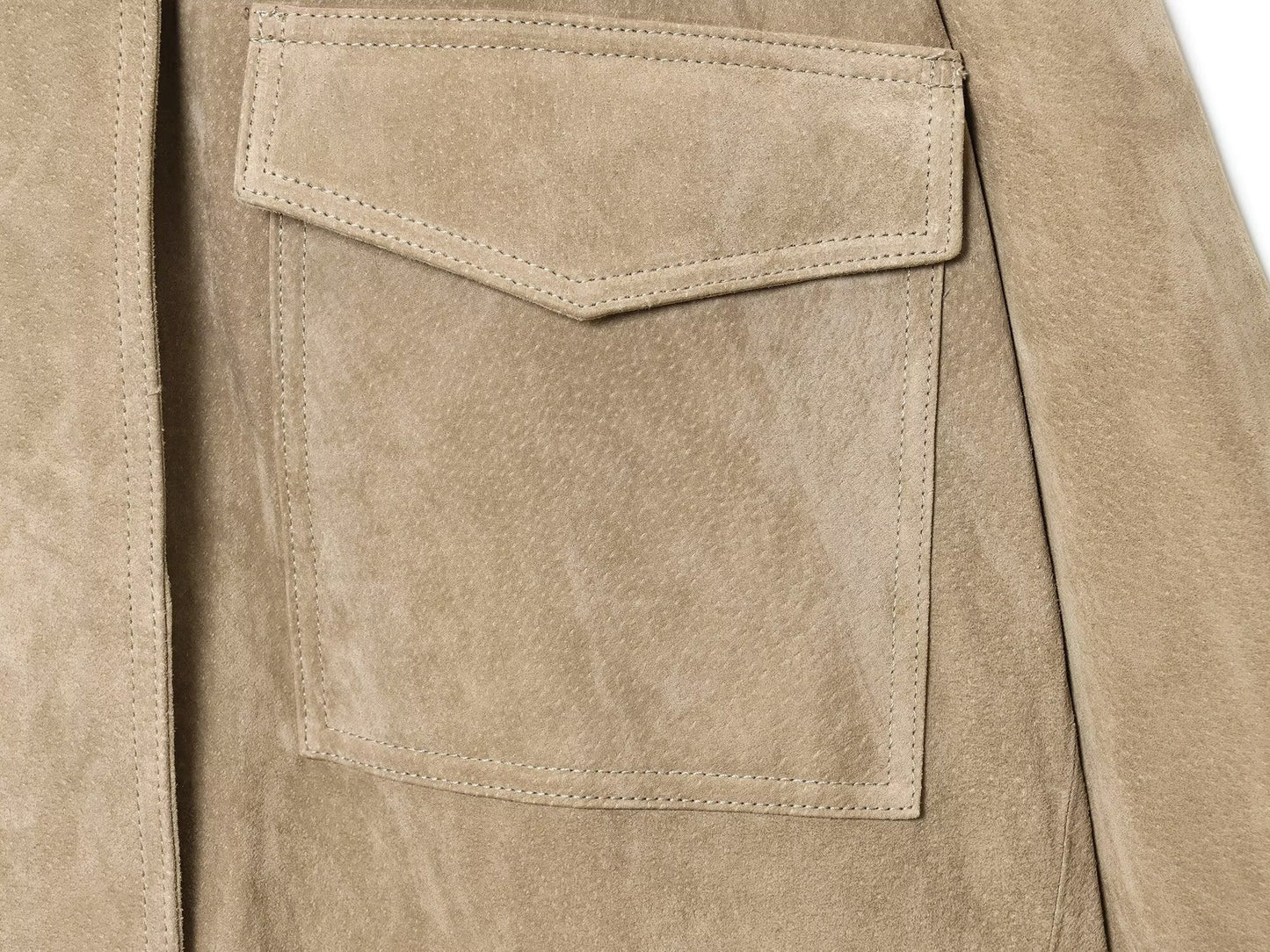 Women's new fashion loose stand collar suede textured leather jacket