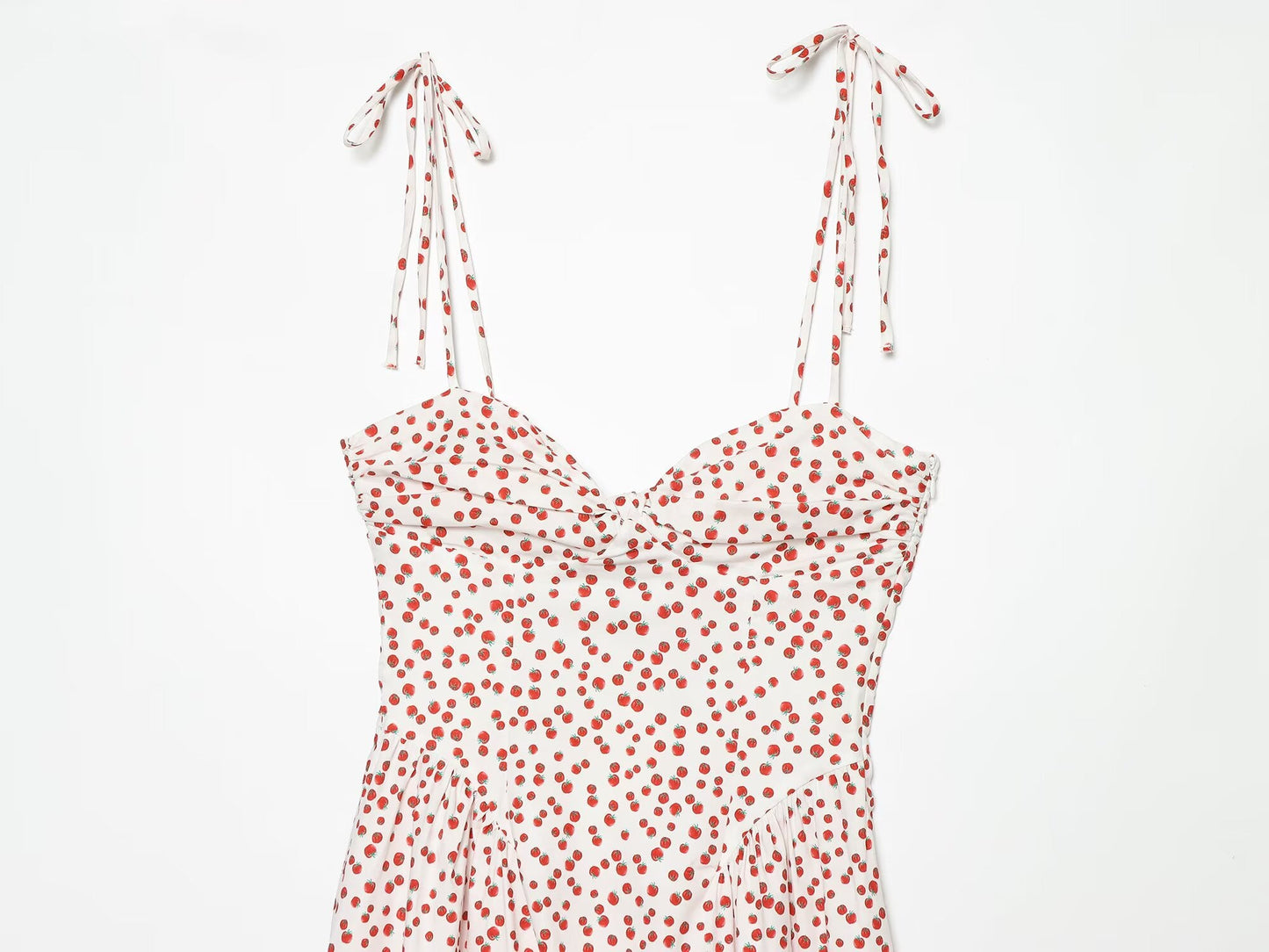 Women's printed poplin suspender dress