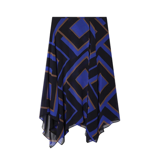 2026 Women's printed asymmetrical MIDI skirt