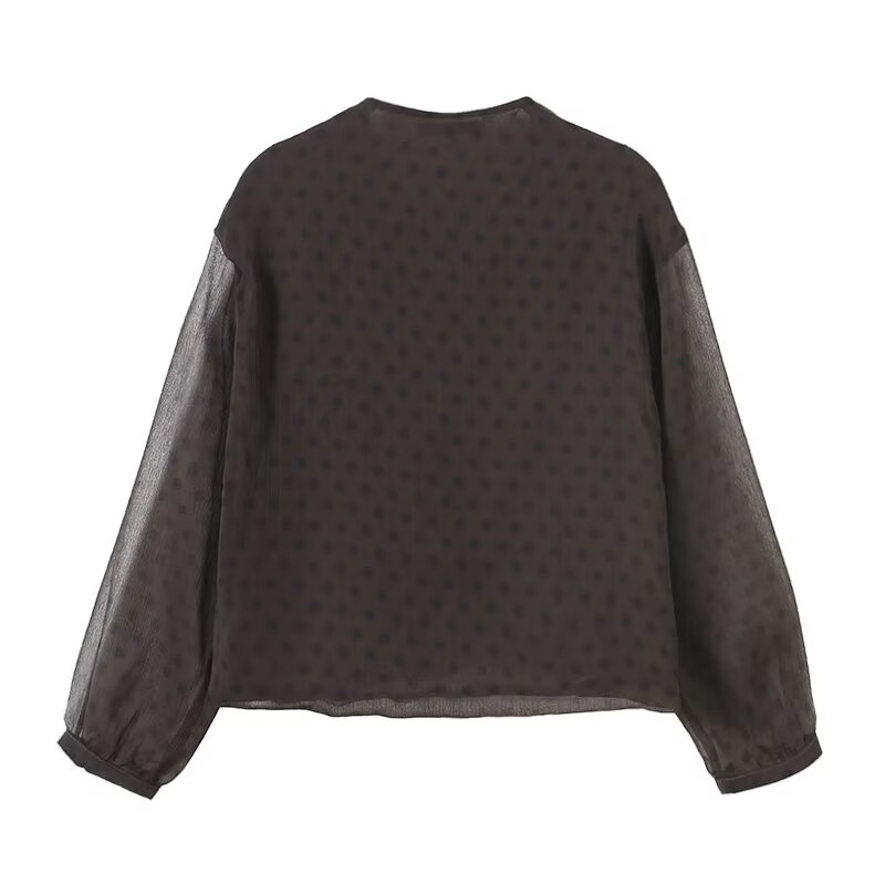 suit Women's 2 pieces new polka dot V-neck shirt+Skirt