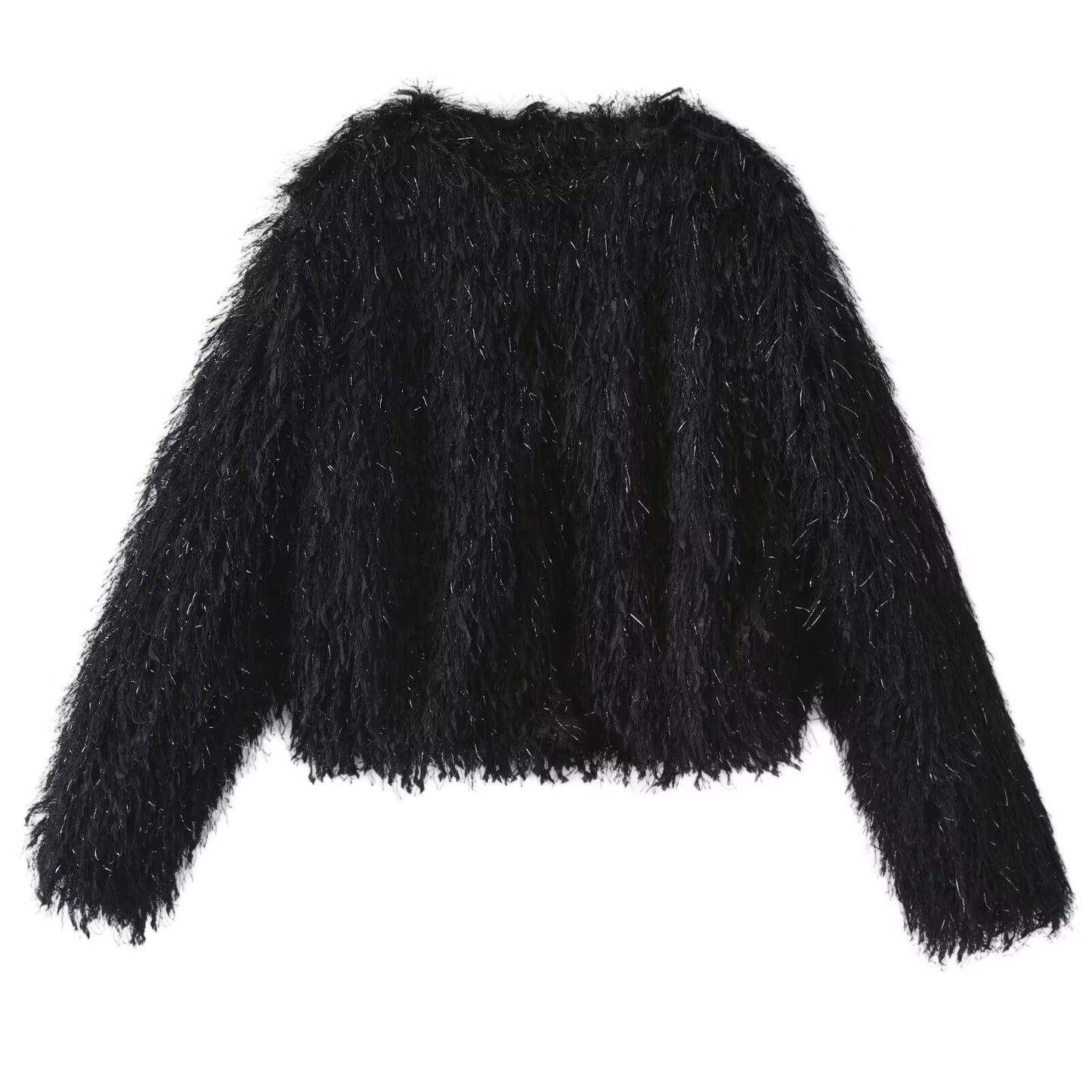 Women's metal Edge decorative short O Neck Coat