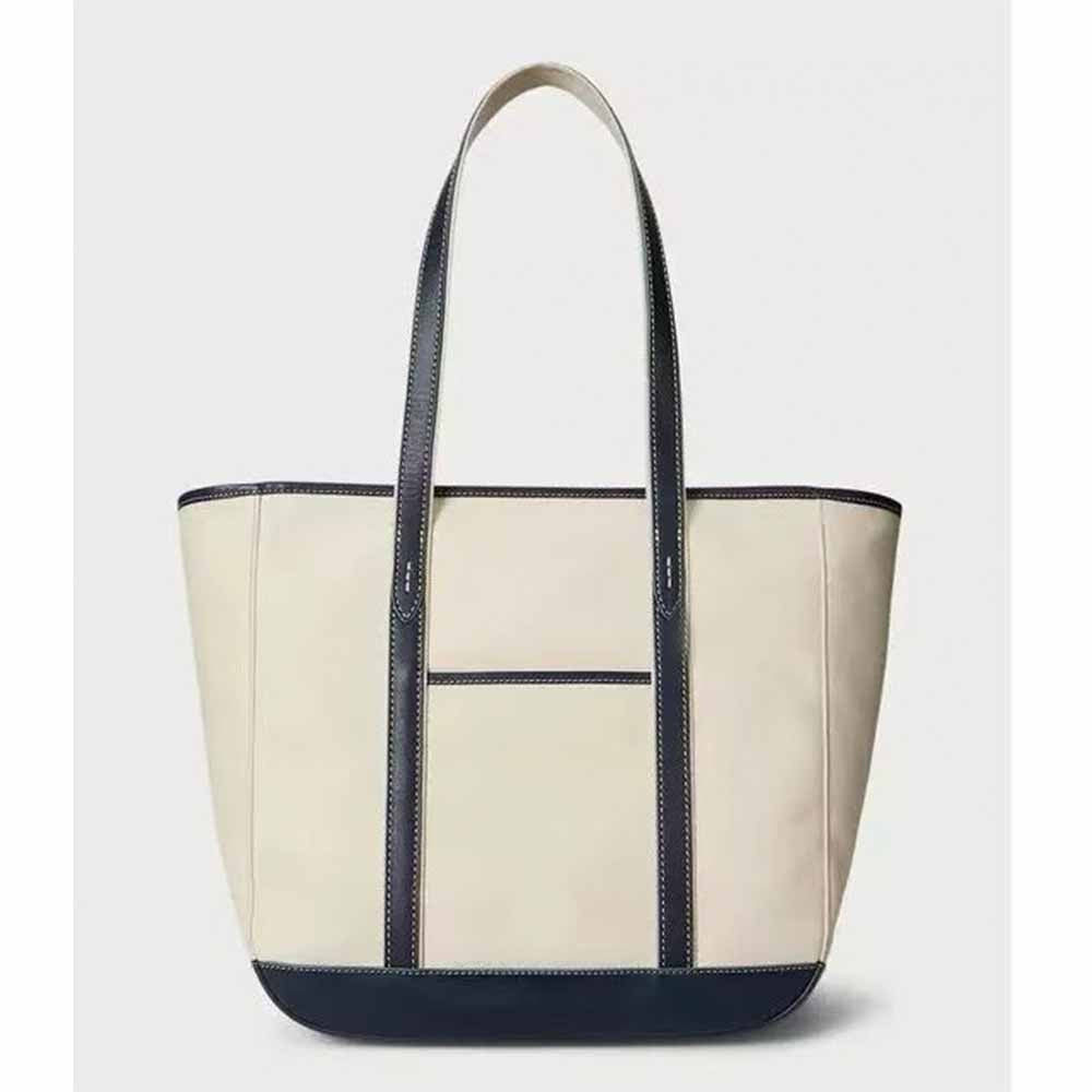 Women's new canvas split shoulder handbag shopping bag