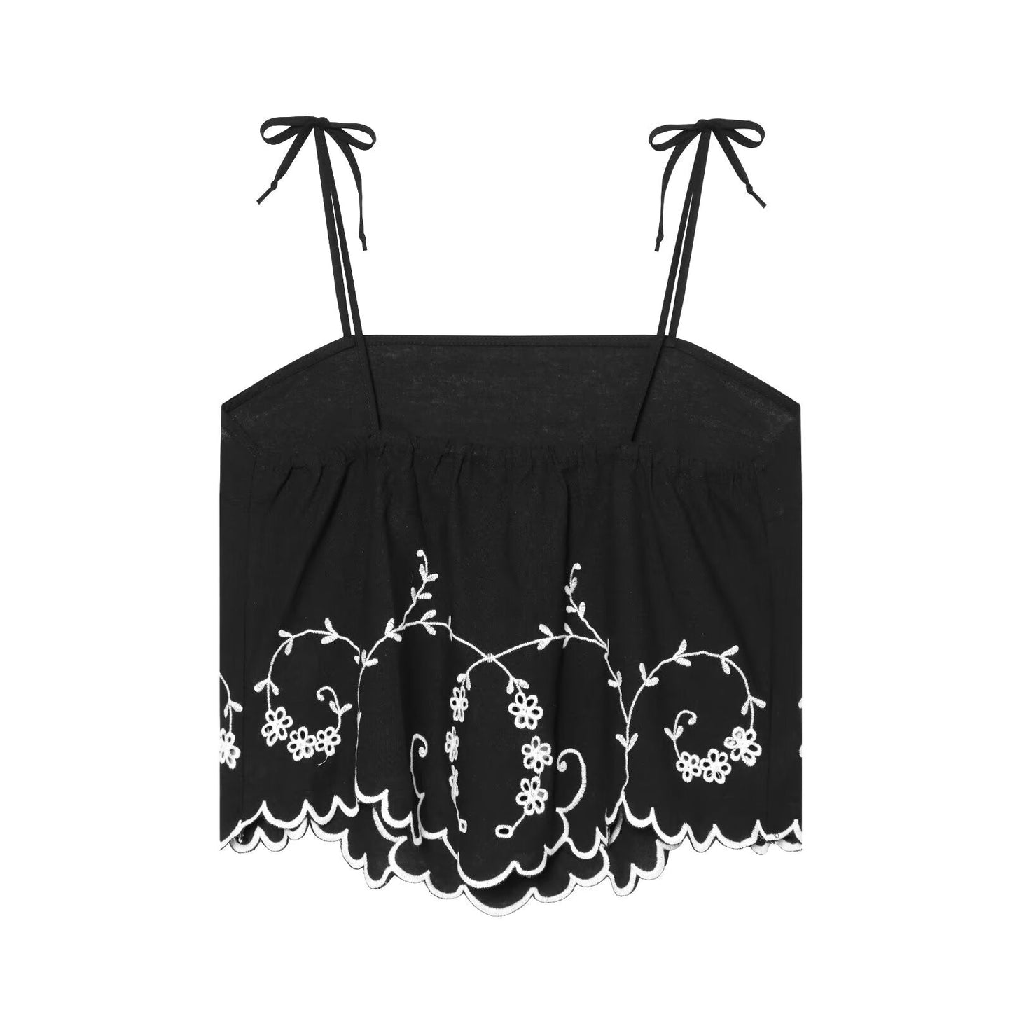 suit Women's 2 pieces linen blend embroidered top+Shorts