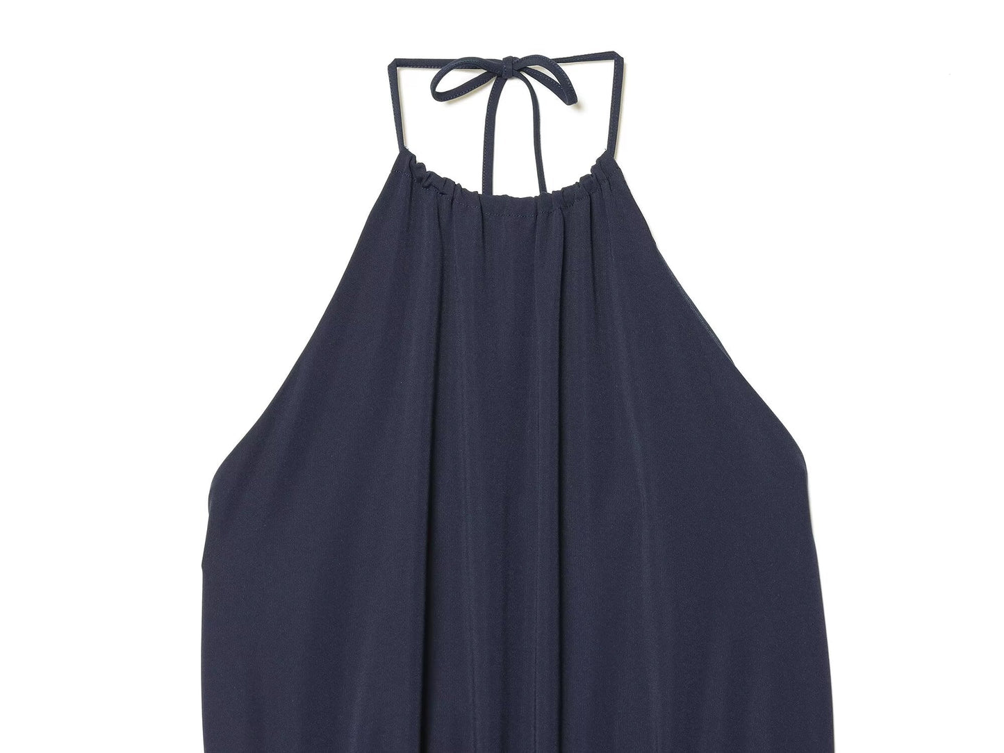 Women's backless draped halter neck dress