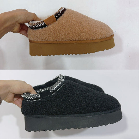 Women's thick soled and velvet padded snow boots
