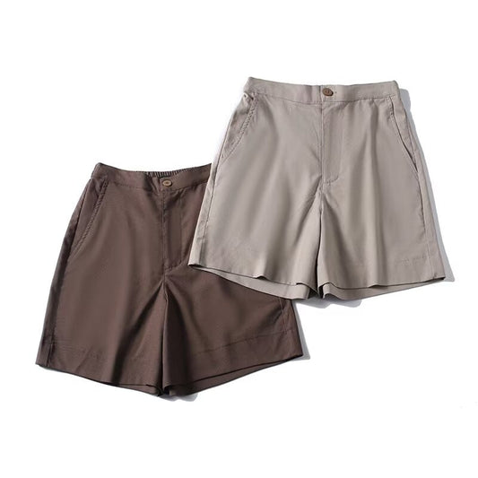 Women's casual straight linen blended shorts