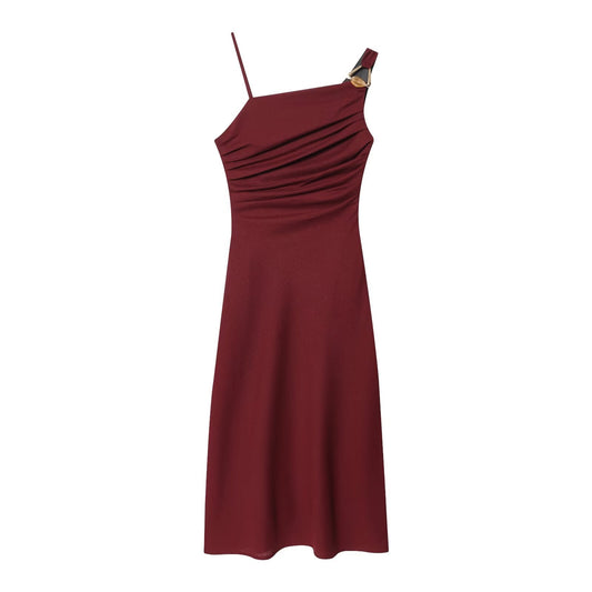 Women's linen asymmetrical MIDI dress