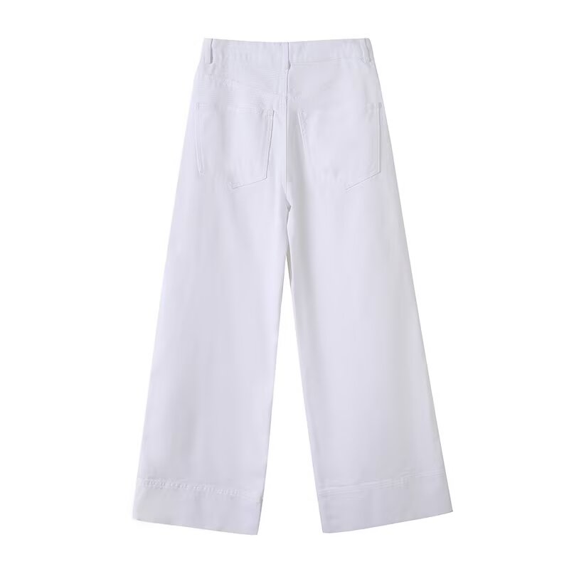 Women's casual mid waist wide leg jeans
