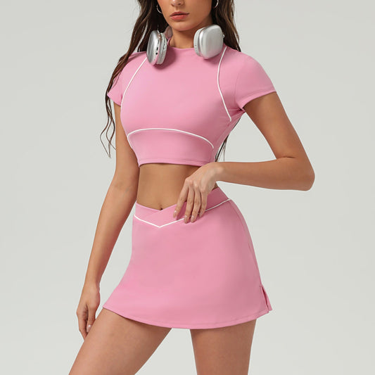 2026 women's new sports tennis skirt outdoor quick-drying yoga suit