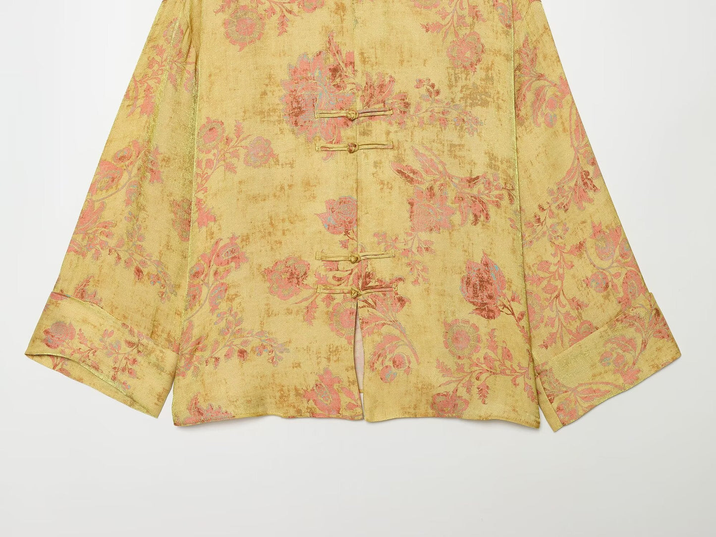 suit Women's 2 pieces Rope knot buckle decorative printed shirt+pants