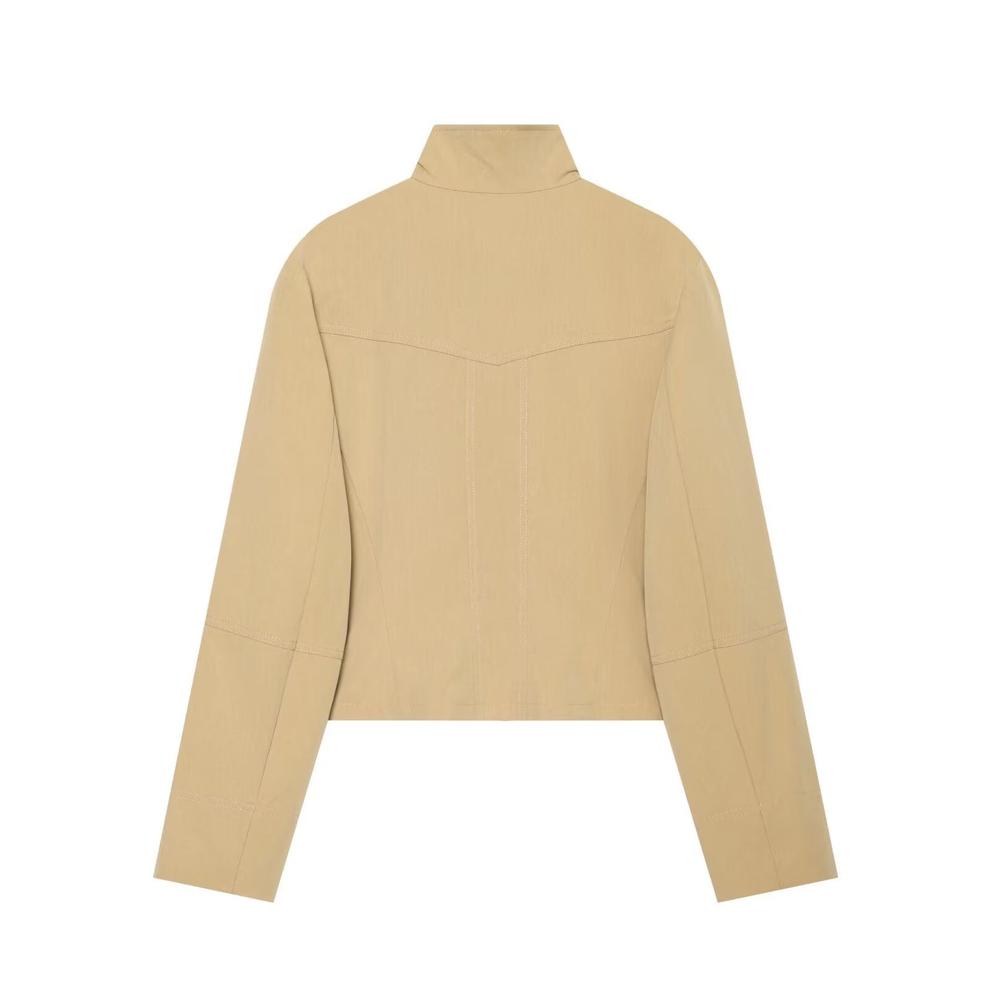 Women's pocket decoration stand collar Coat