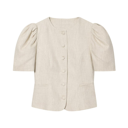 Women's bubble short sleeved slim Blazer Coat
