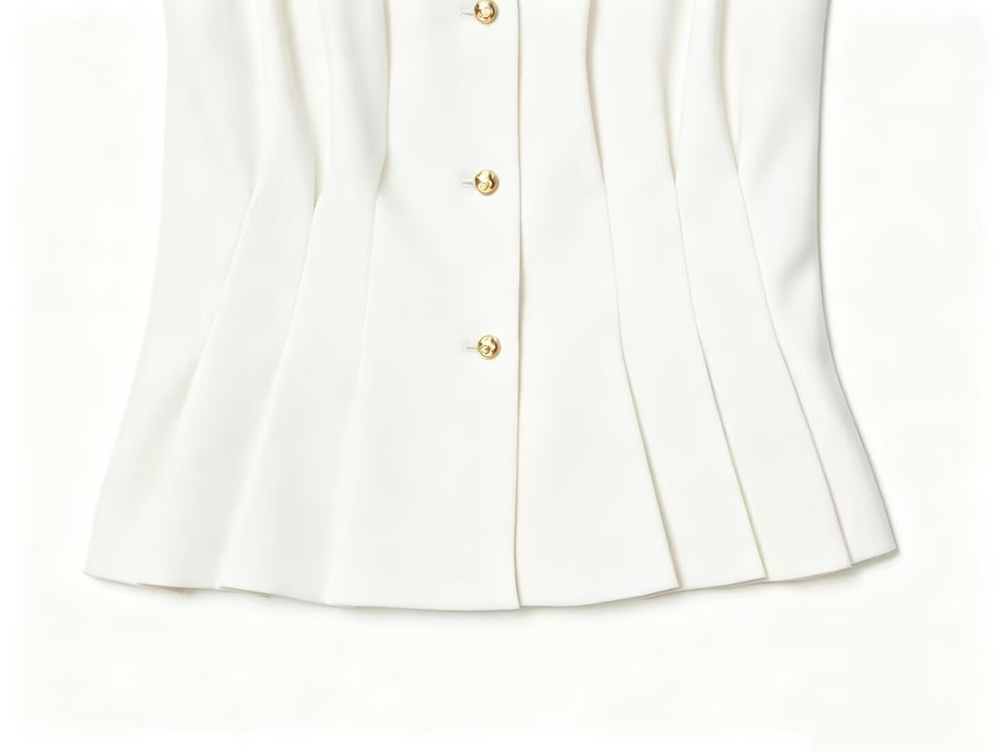 suit Women's 2 pieces pleated decorative slim vest+mini flared pants
