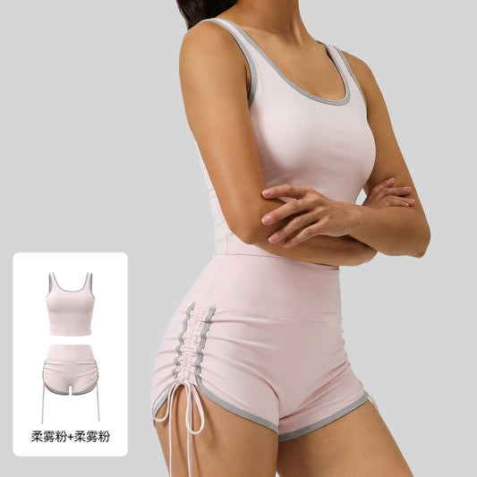 2026 women's new sports suit with chest pad fitness yoga clothes