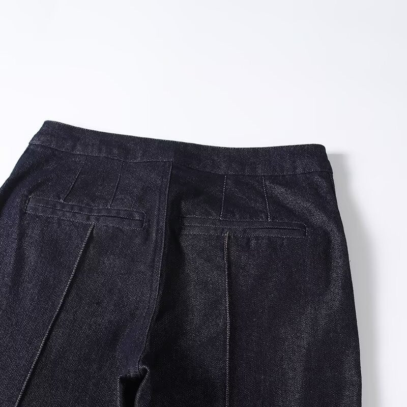 Women's casual high waisted flared denim pants