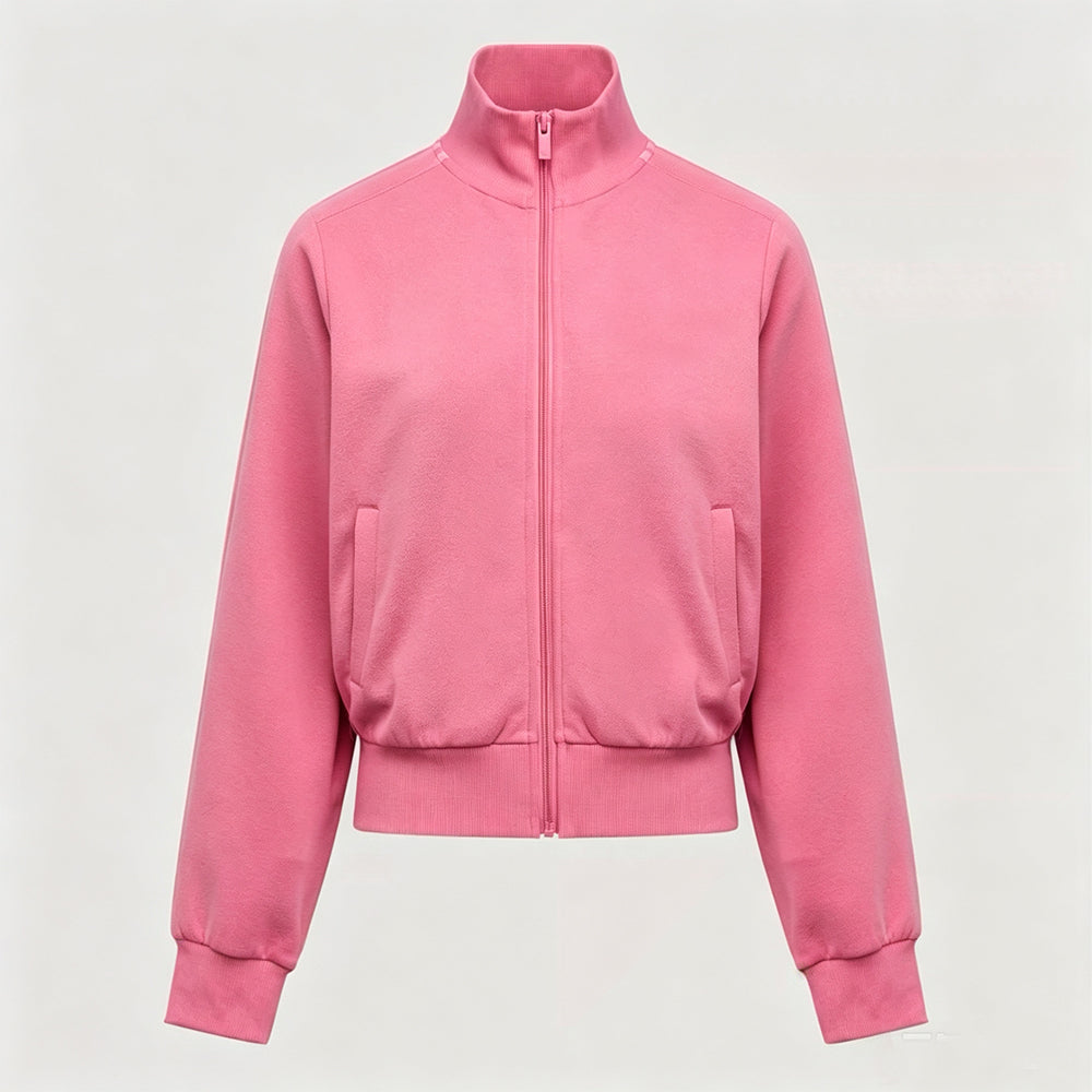 Women's New Collar Casual Jacket with Contrast Design