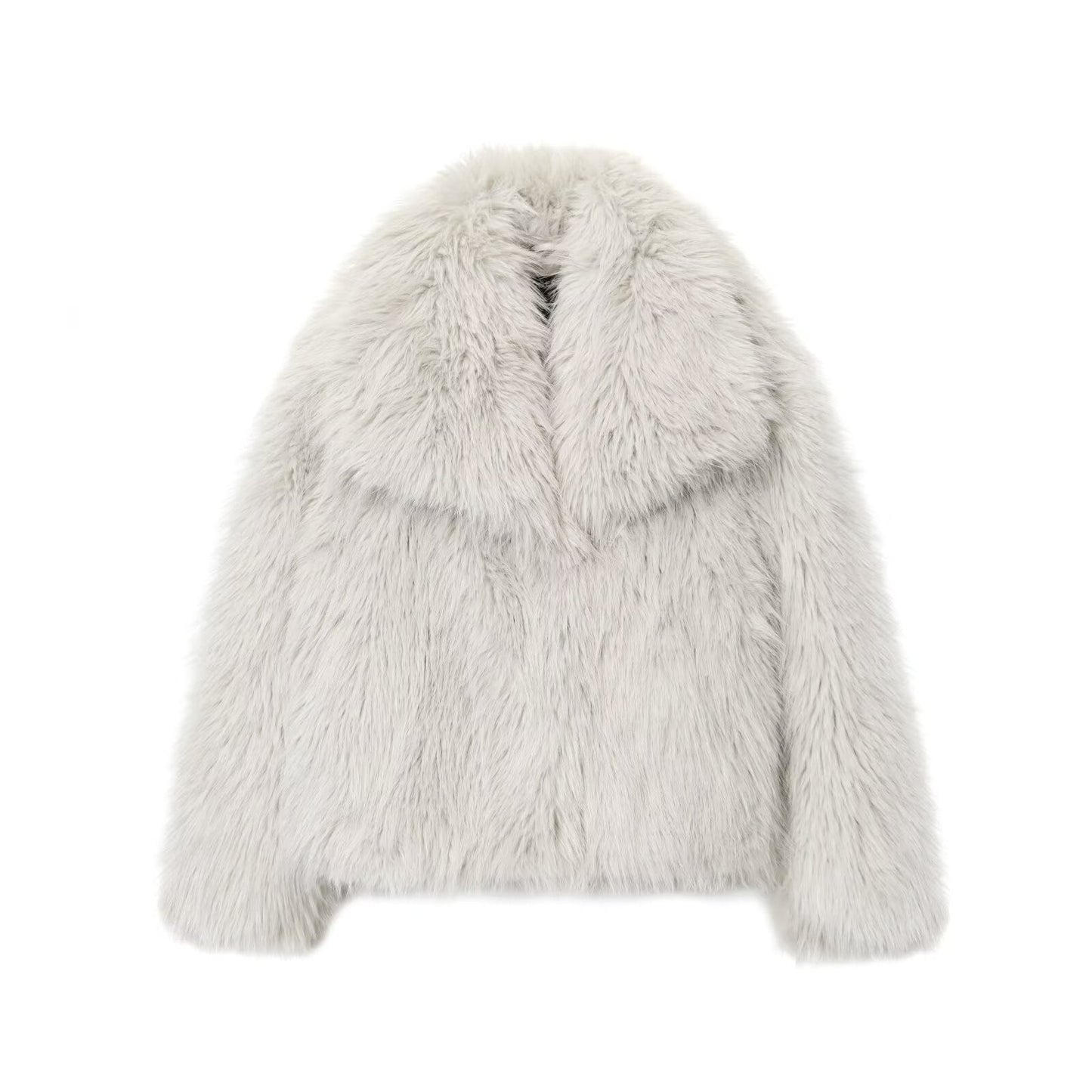 Women's Winter New Artificial Fur Effect Warm Lapel Coat