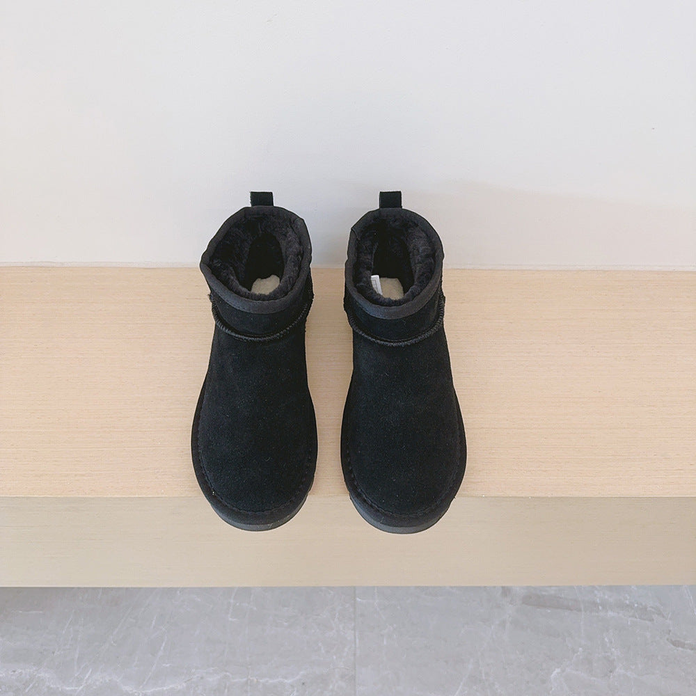 Women's new velvet short snow boots