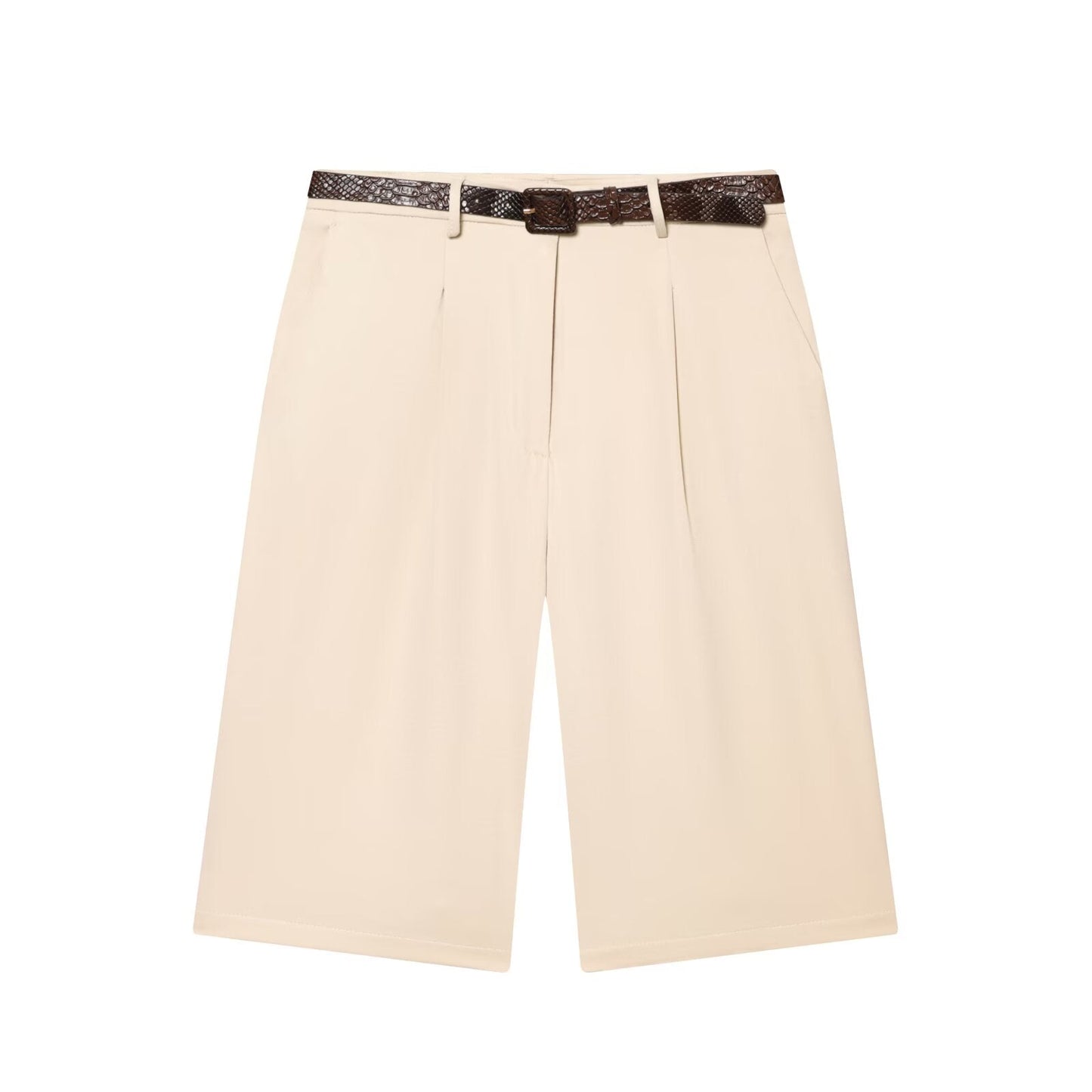 Women's With Belt casual Long style shorts