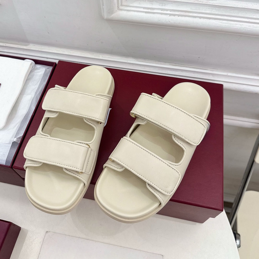 2026 women's new rhinestone decorative hook and loop beach sandals