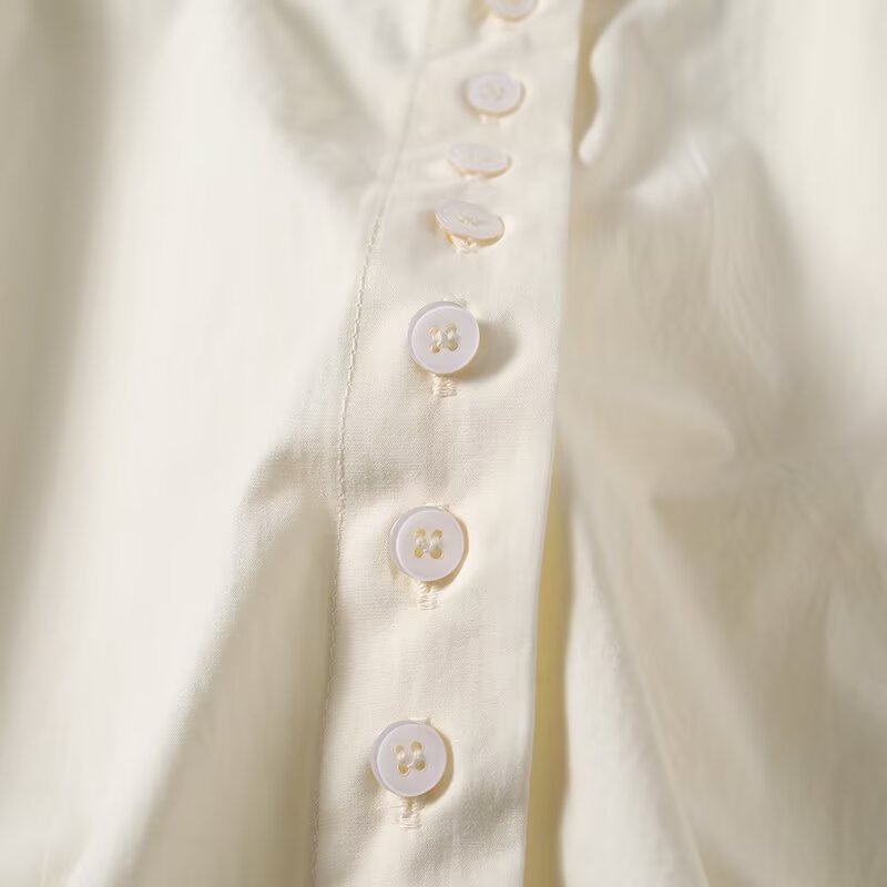 Women's casual Lapel long sleeved button up shirt
