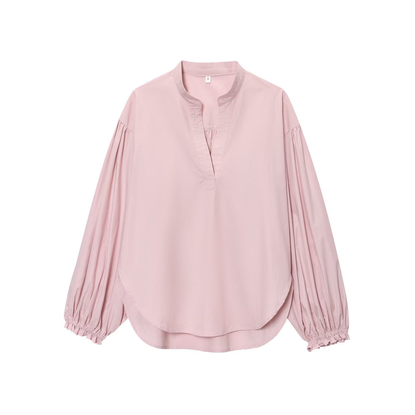 2025 Women's New Fashion Casual V-neck Bubble Sleeve Shirt Top