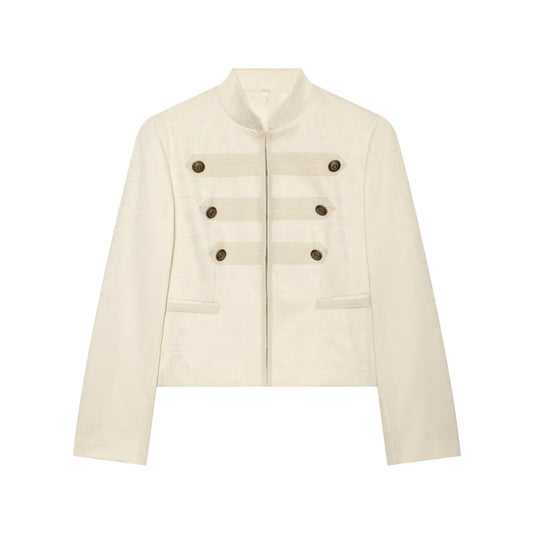Women's button decoration slim Coat