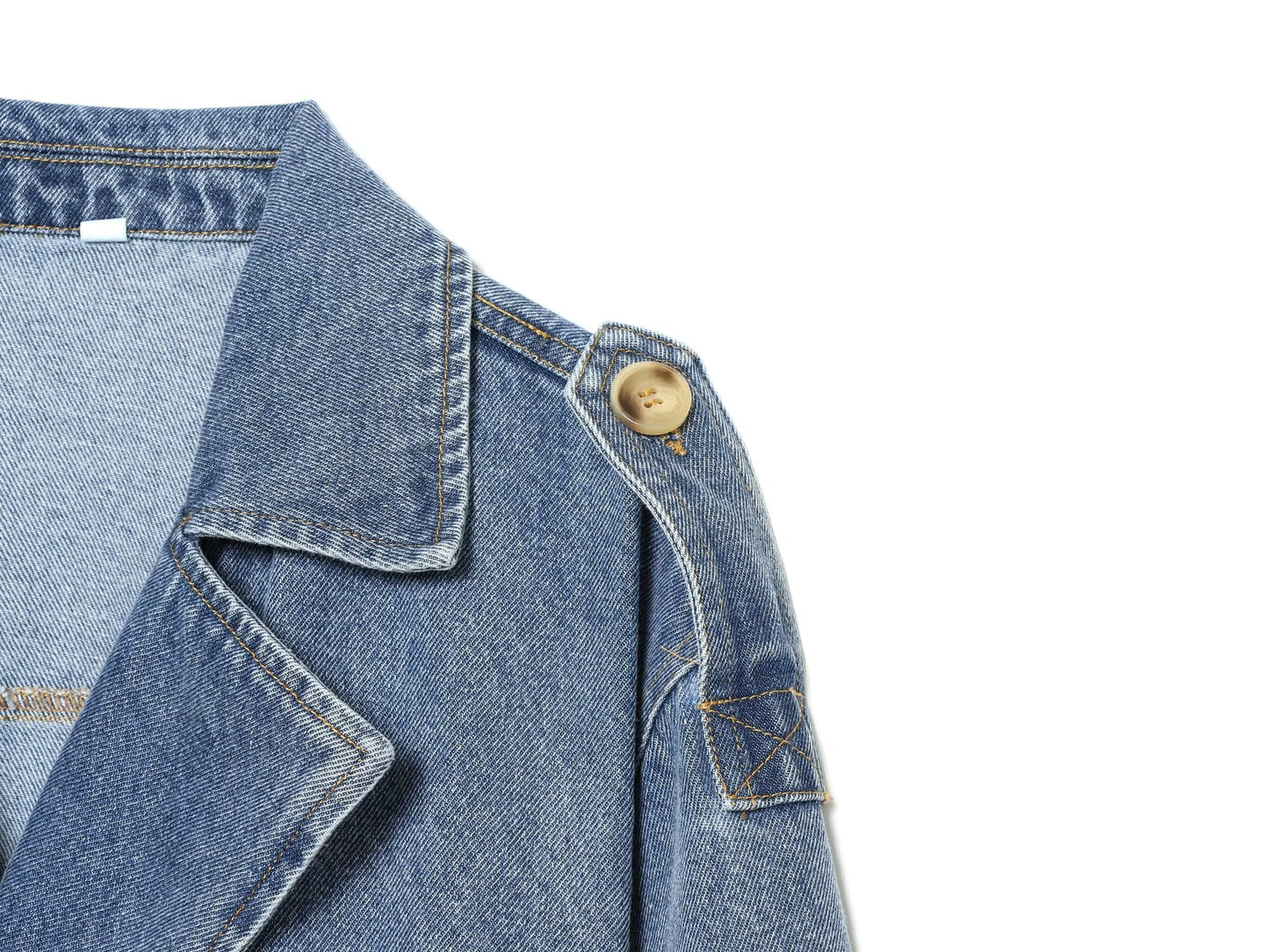 Women's double breasted short denim jacket