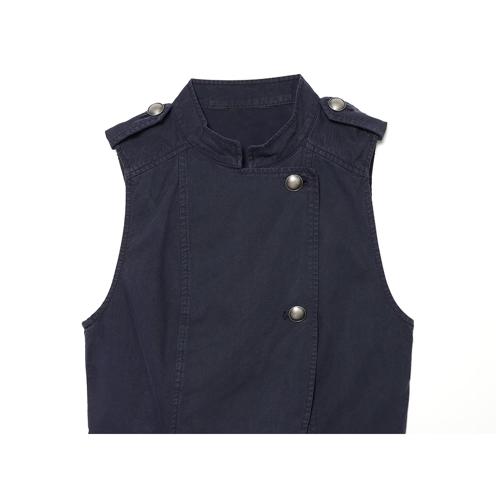 suit Women's 2 pieces breasted decorative vest style top+skirt