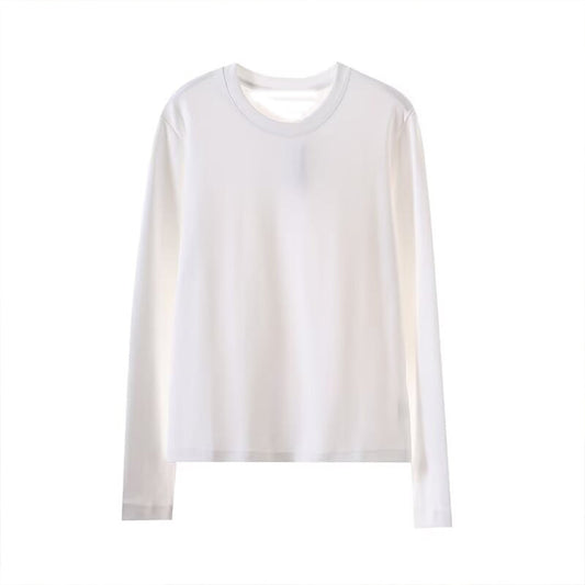 Women's new fashion casual versatile cotton O Neck long sleeved T-shirt