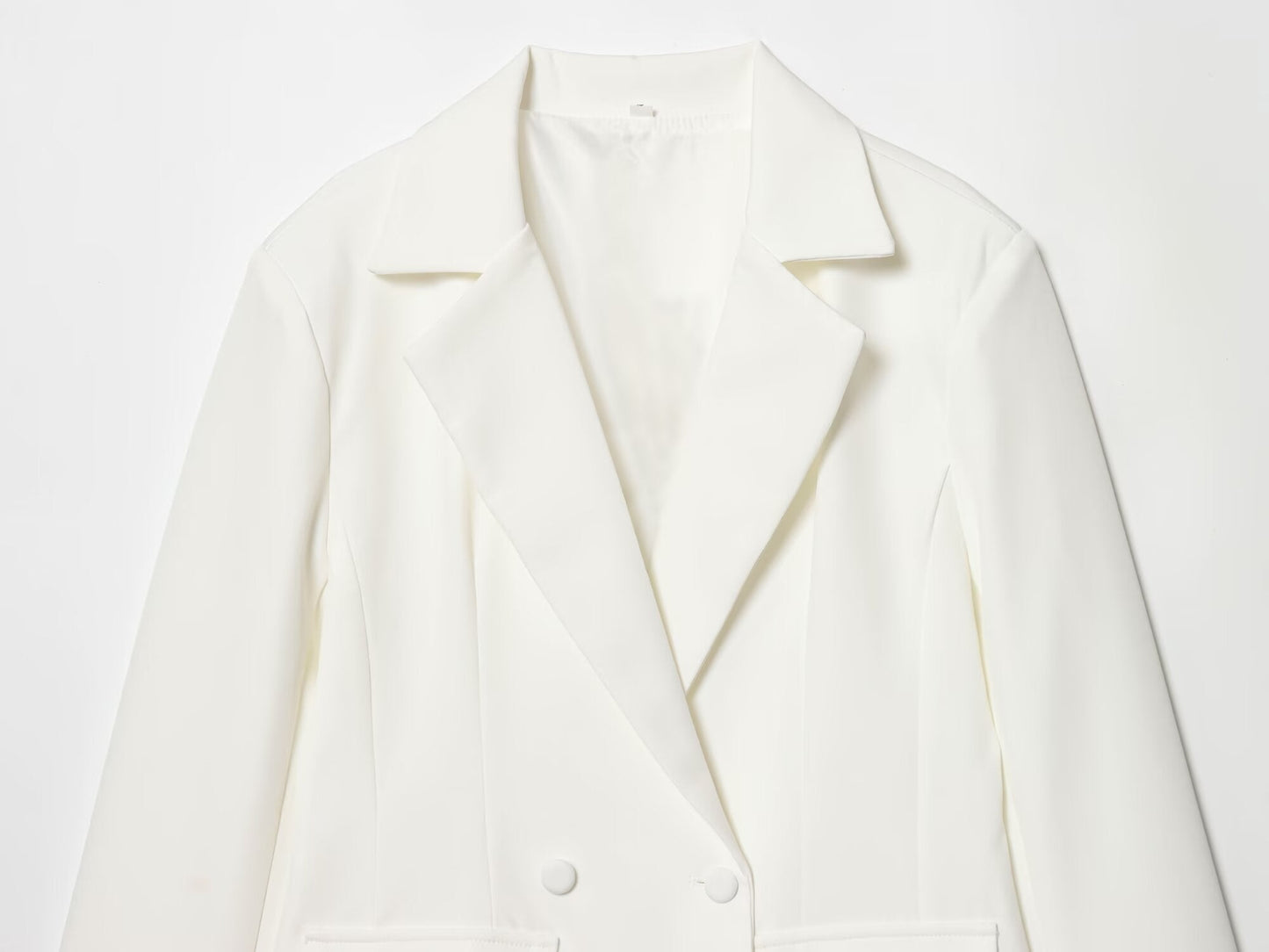 Women's solid slim double breasted Blazer Coat