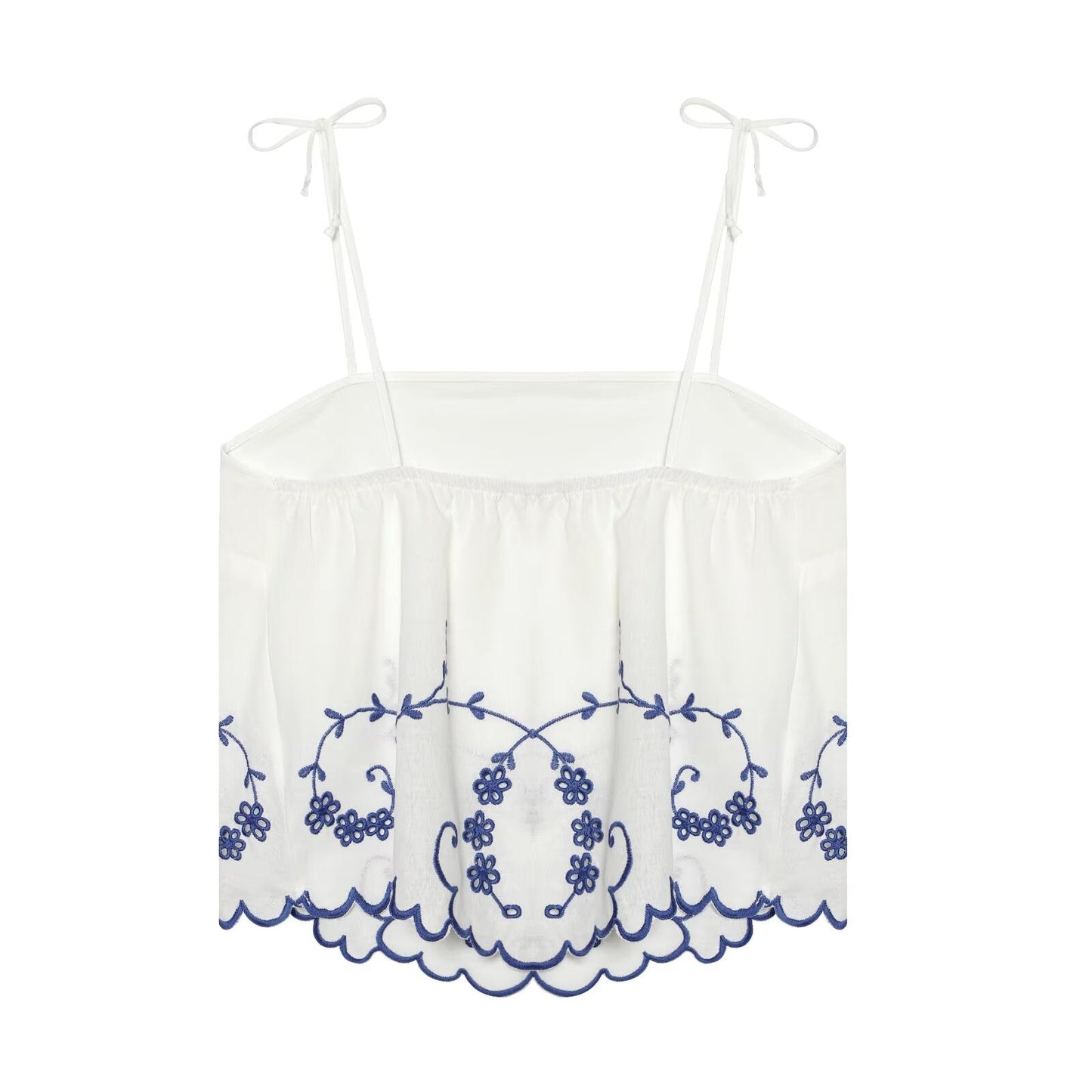 suit Women's 2 pieces linen blend embroidered top+Shorts