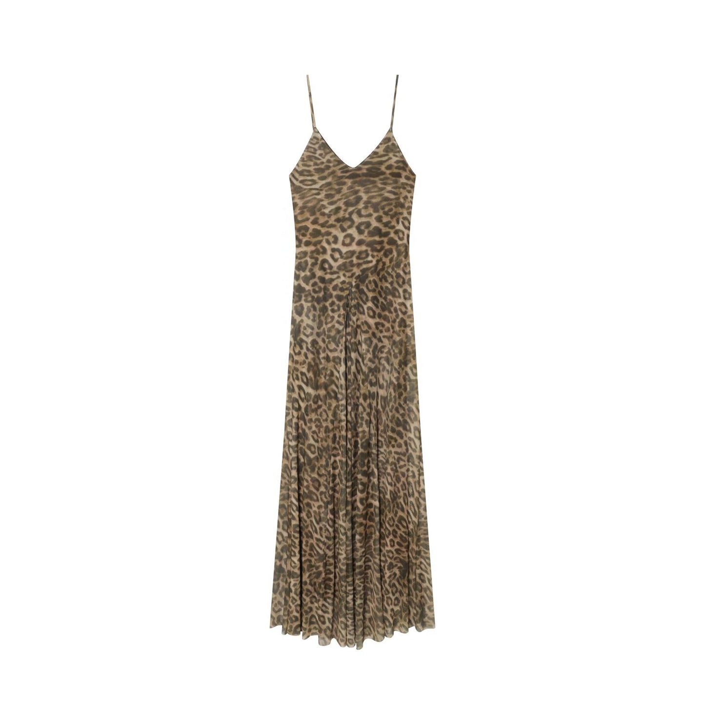 Women's animal print tulle suspender dress