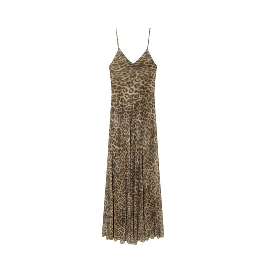 Women's animal print tulle suspender dress