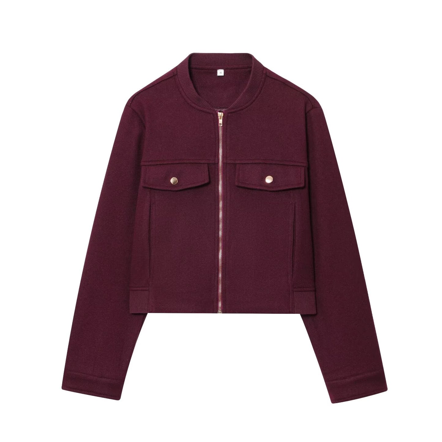 Women's 2025 fashion short soft texture long sleeved jacket Coat