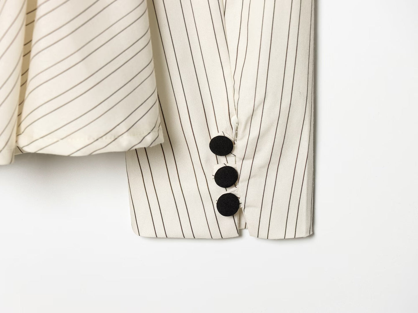 Women's short skirt style hem striped Blazer Coat