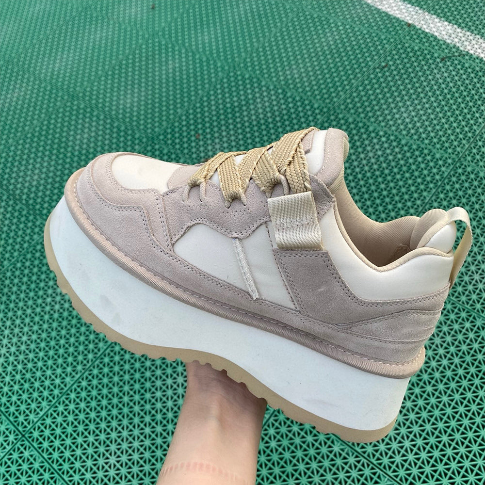 Women's new casual platform-raised lace-up shoes