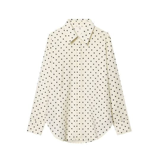 Women's retro polka dot casual Lapel shirt