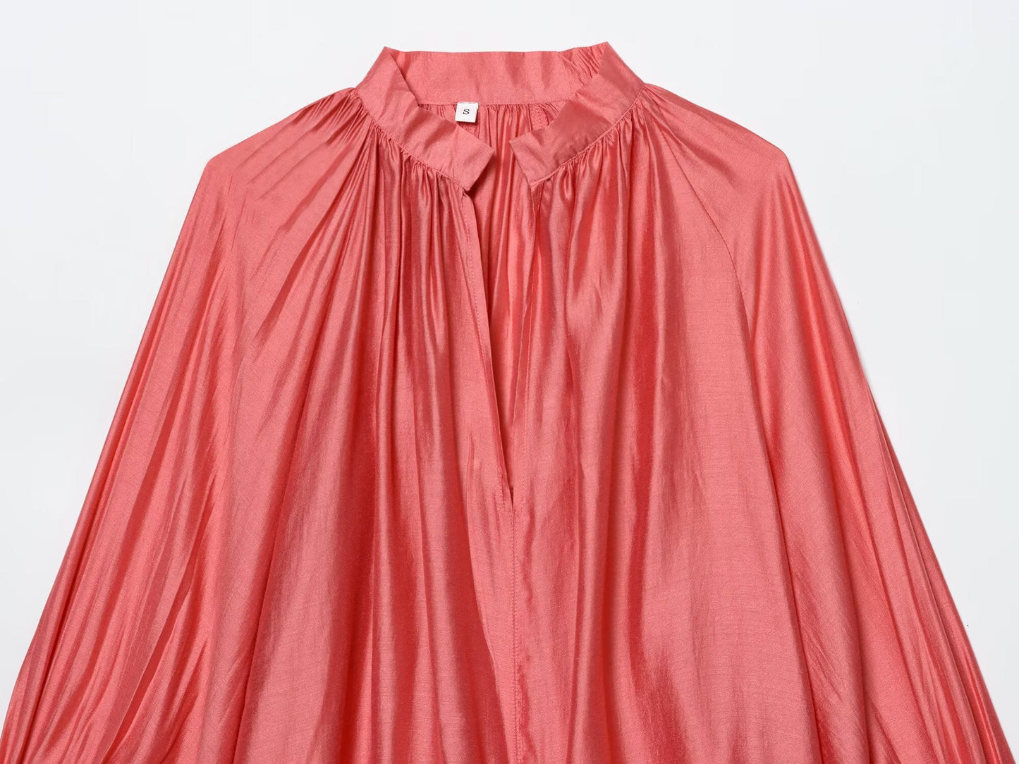 Women's pleated decorative lantern sleeve shirt