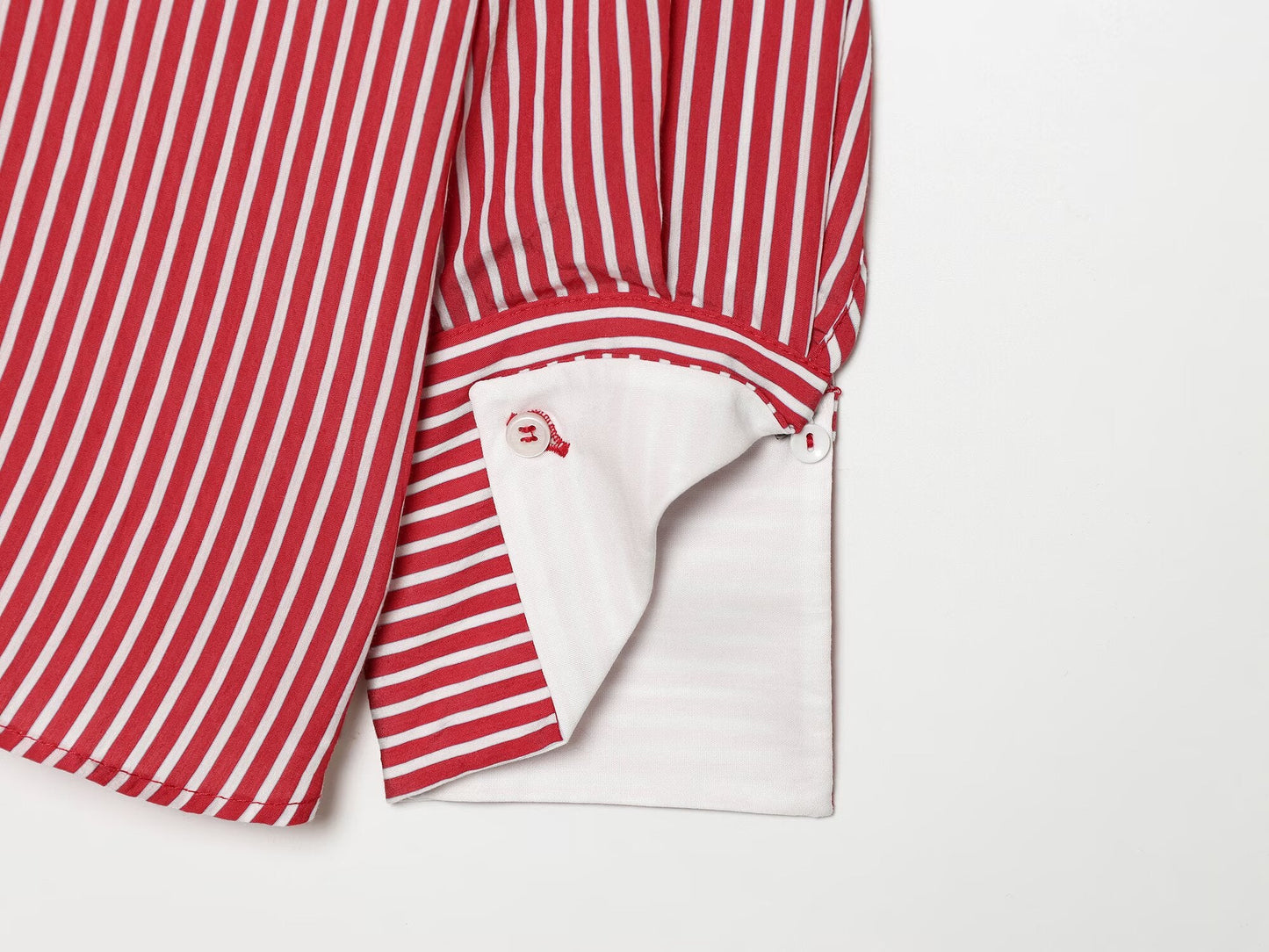 Women's patchwork cuffs loose striped shirt