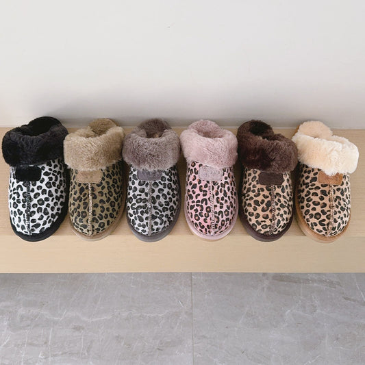 New leopard print slippers snow boots