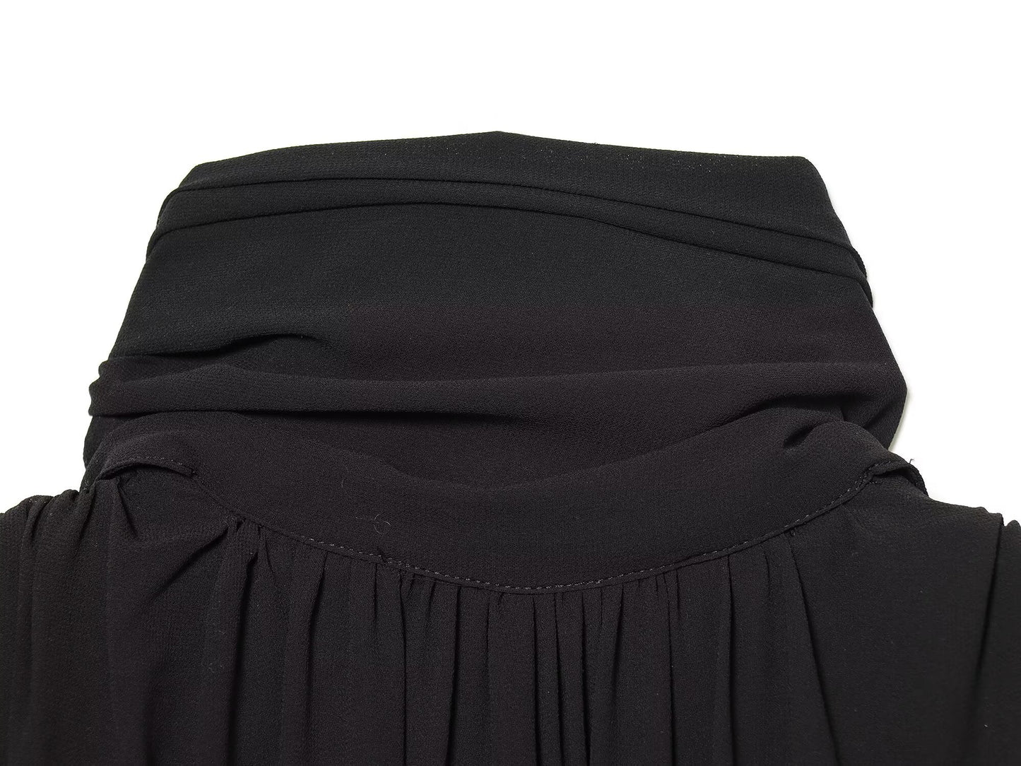 Women's tie decoration pleated chiffon top