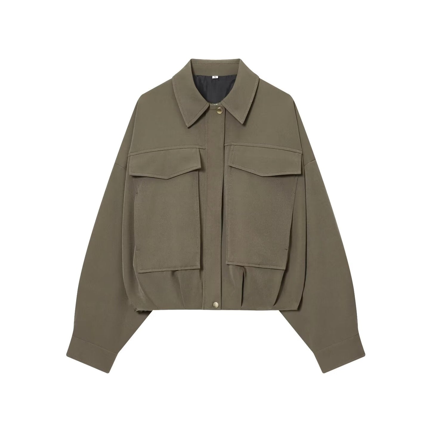 Women's new pleated hem loose pilot jacket Coat